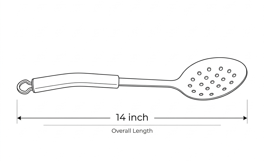 Chantal Perforated Spoon Utensil, 14 inch, Polished Stainless Steel