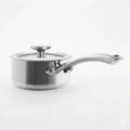 Chantal 3.Clad Tri-Ply 1 quart Sauce Pan with Tempered Glass Lid, Polished Stainless Steel
