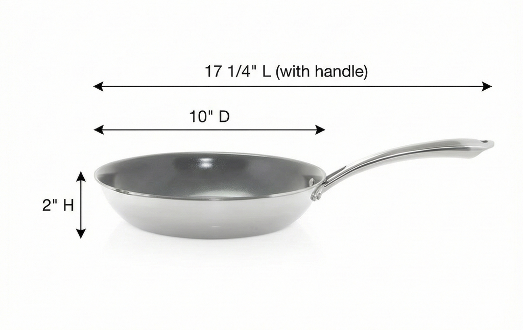 3.Clad Fry pan Ceramic Coated Tri-ply Polished (10 In.)