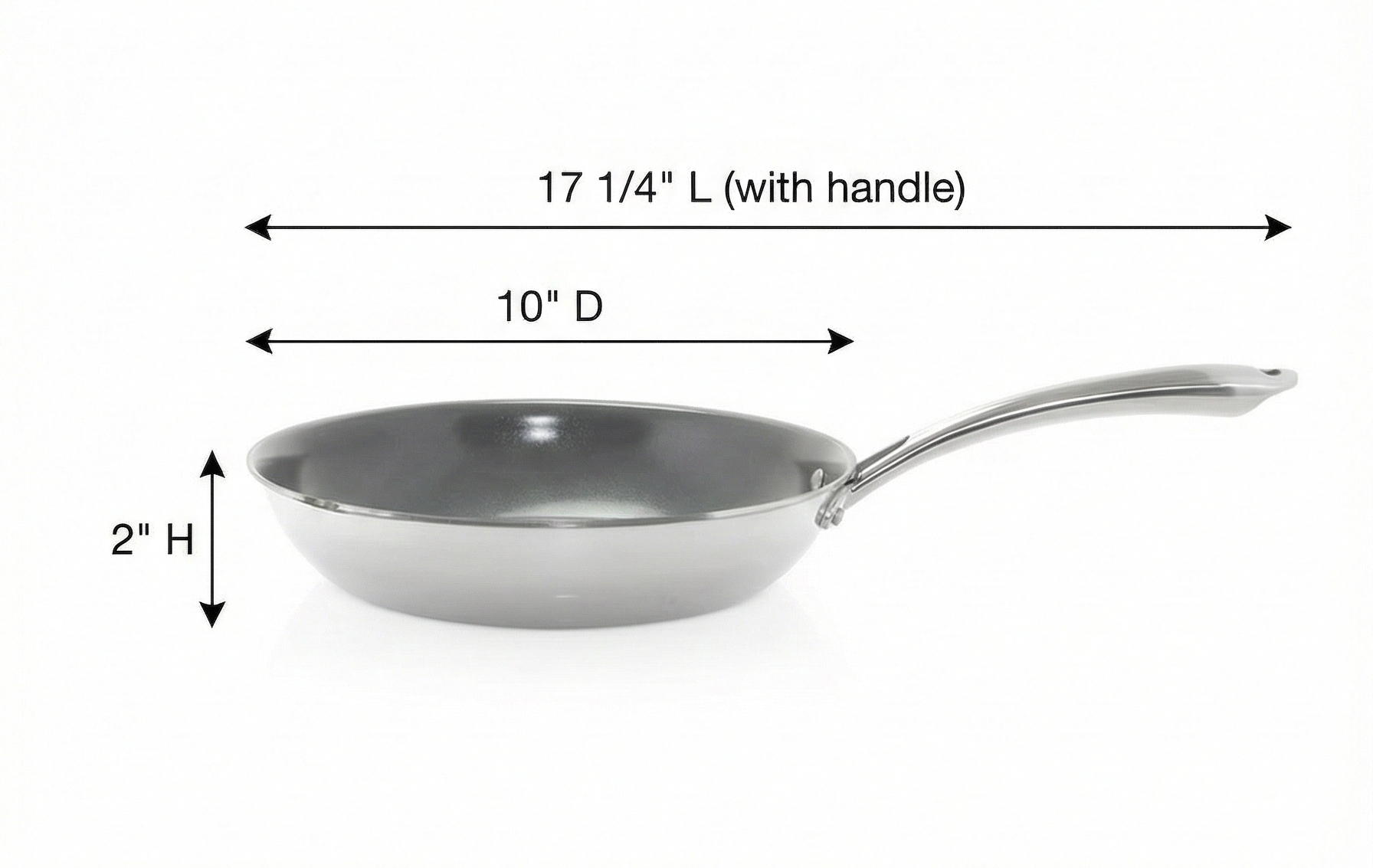 3.Clad Fry pan Ceramic Coated Tri-ply Polished (10 In.)
