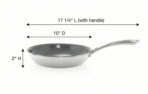 3.Clad Fry pan Ceramic Coated Tri-ply Polished (10 In.)