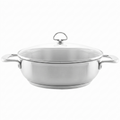 Chantal Induction 21 Steel 5 quart Chef's Pan with Tempered Glass Lid, Brushed Stainless Steel