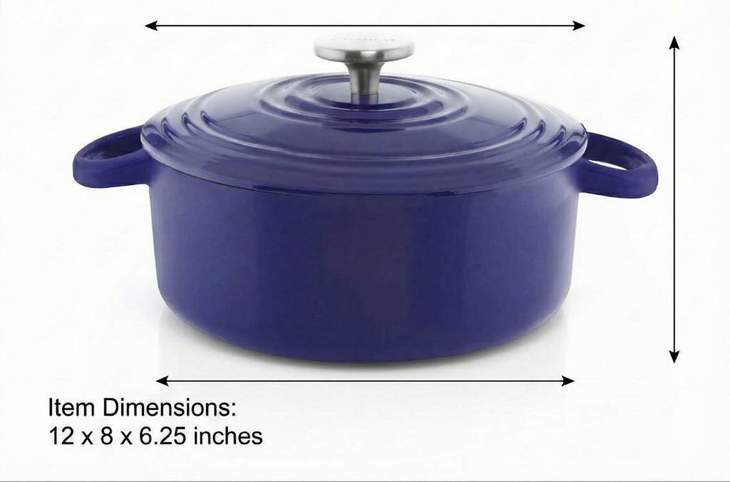 Chantal Cast Iron Dutch Oven, 3 qt, US Formulated Premium Enamel, Cobalt Blue