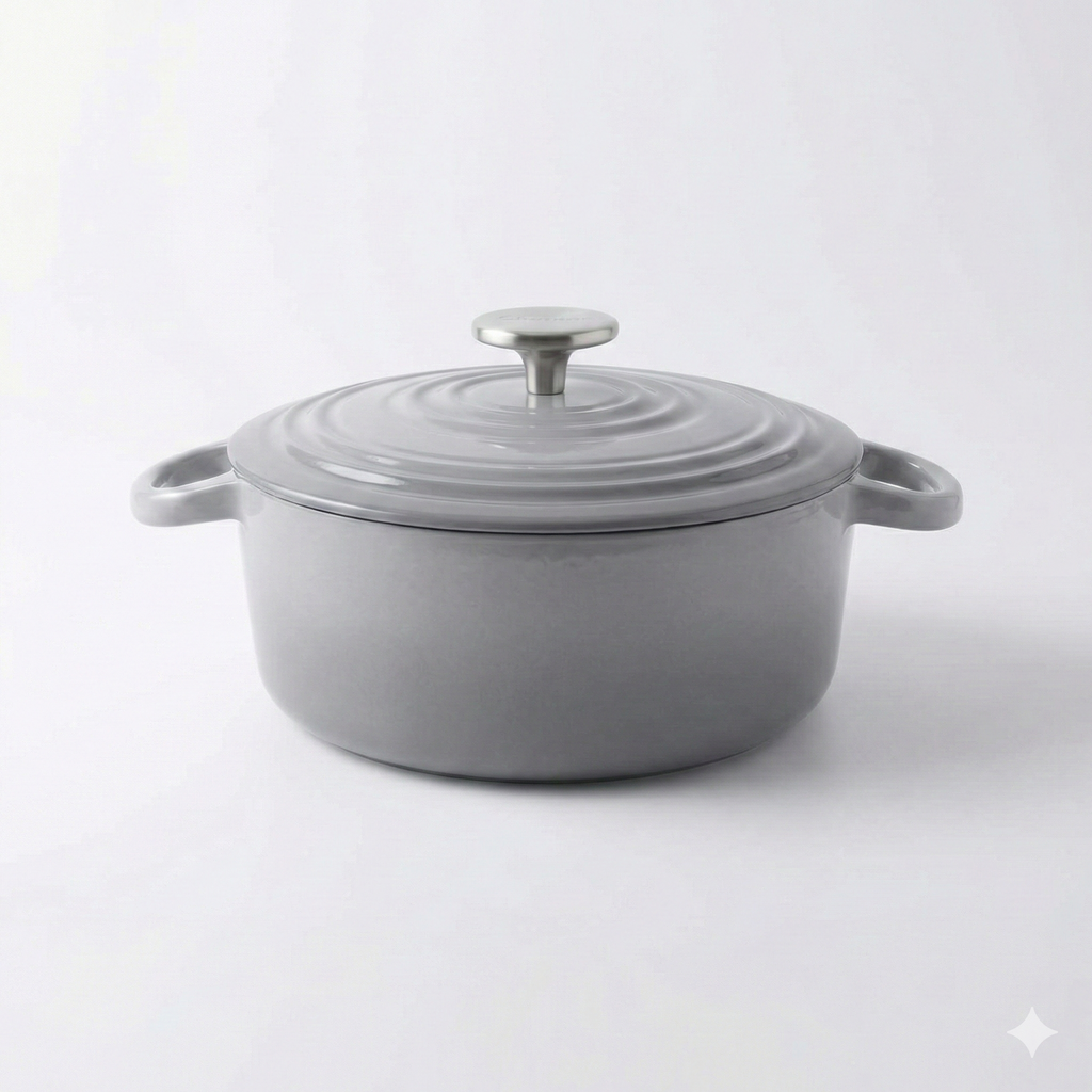 Chantal Cast Iron Dutch Oven, 3 qt, US Formulated Premium Enamel, Fade Grey