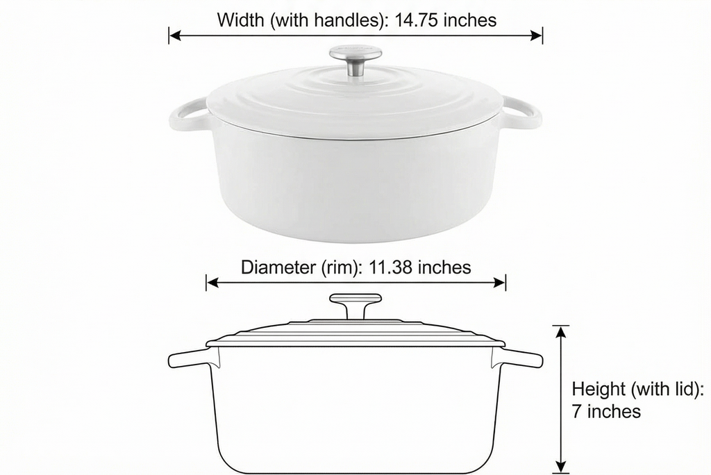 Chantal Cast Iron Dutch Oven, 7 qt, US Formulated Premium Enamel, Marigold