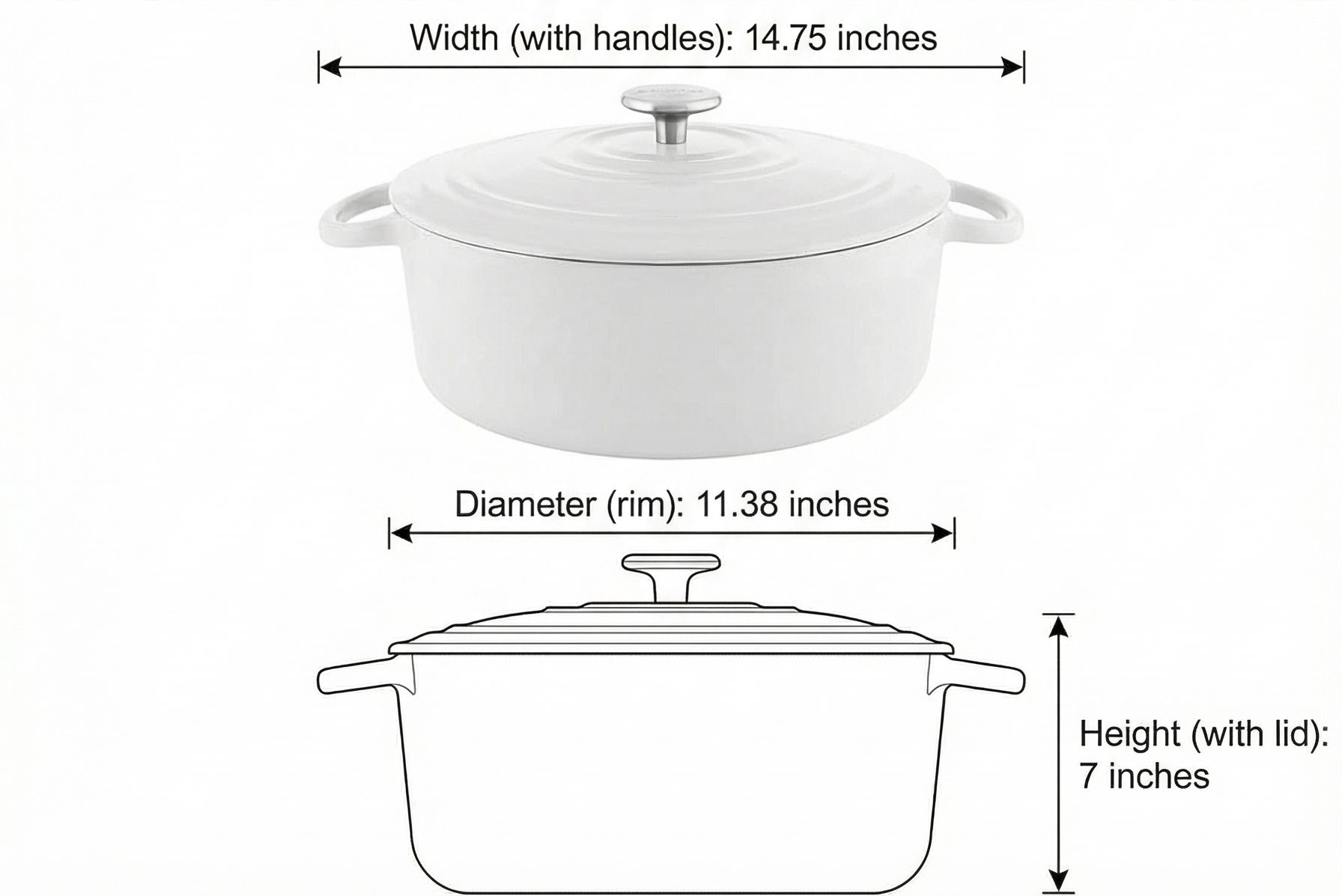 Chantal Cast Iron Dutch Oven, 7 qt, US Formulated Premium Enamel, Marigold