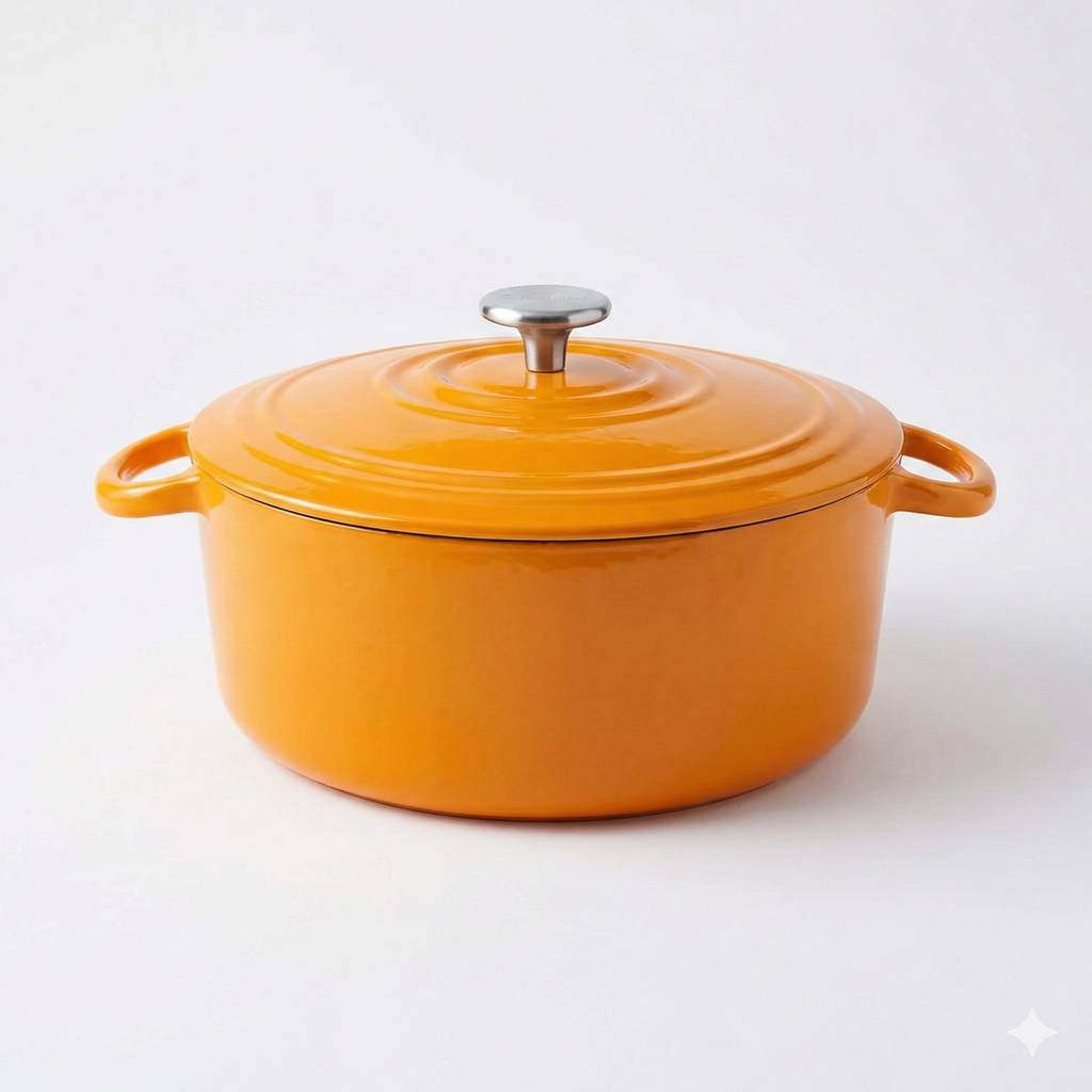 Chantal Cast Iron Dutch Oven, 5 qt, US Formulated Premium Enamel, Marigold