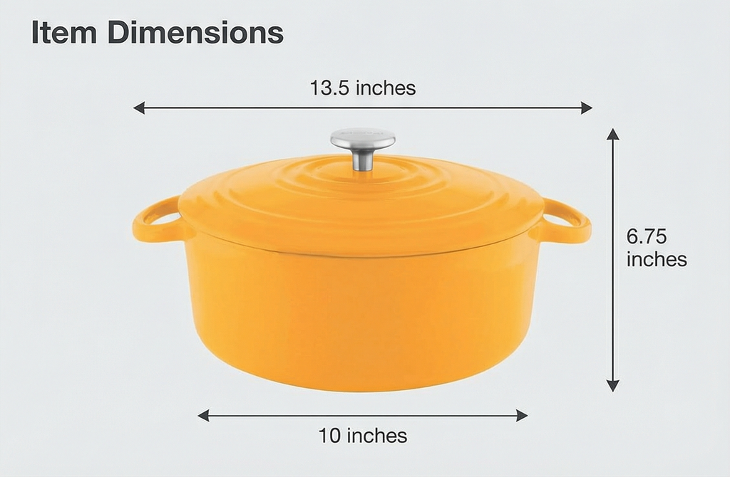 Chantal Cast Iron Dutch Oven, 5 qt, US Formulated Premium Enamel, Marigold