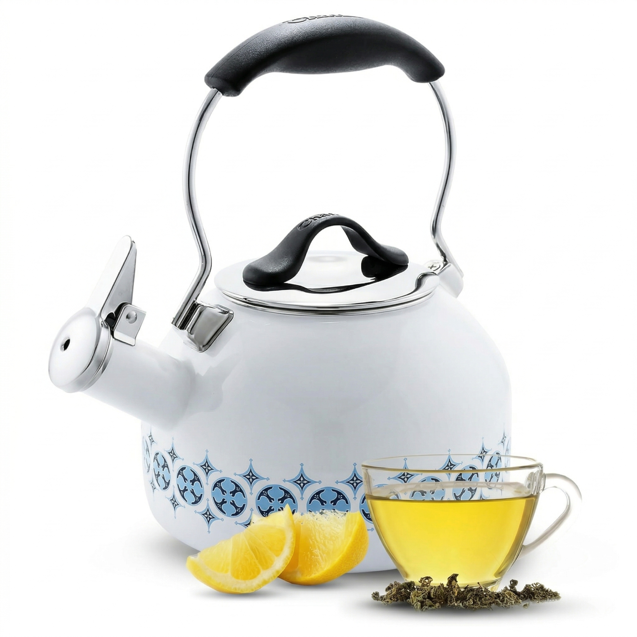 Chantal 1.8 quart Oolong Enamel on Steel Whistling Tea Kettle (Talavera)
