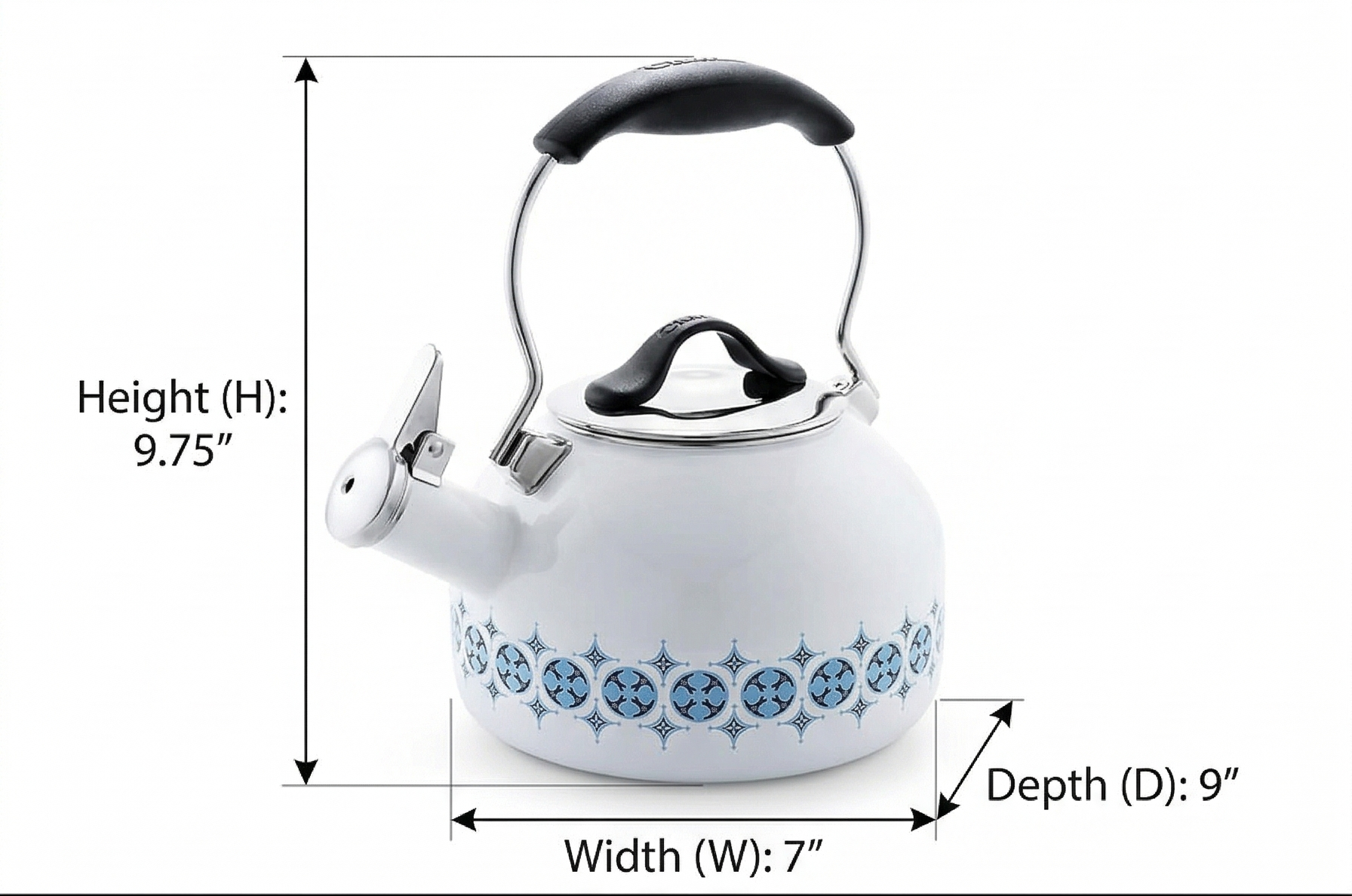 Chantal 1.8 quart Oolong Enamel on Steel Whistling Tea Kettle (Talavera)