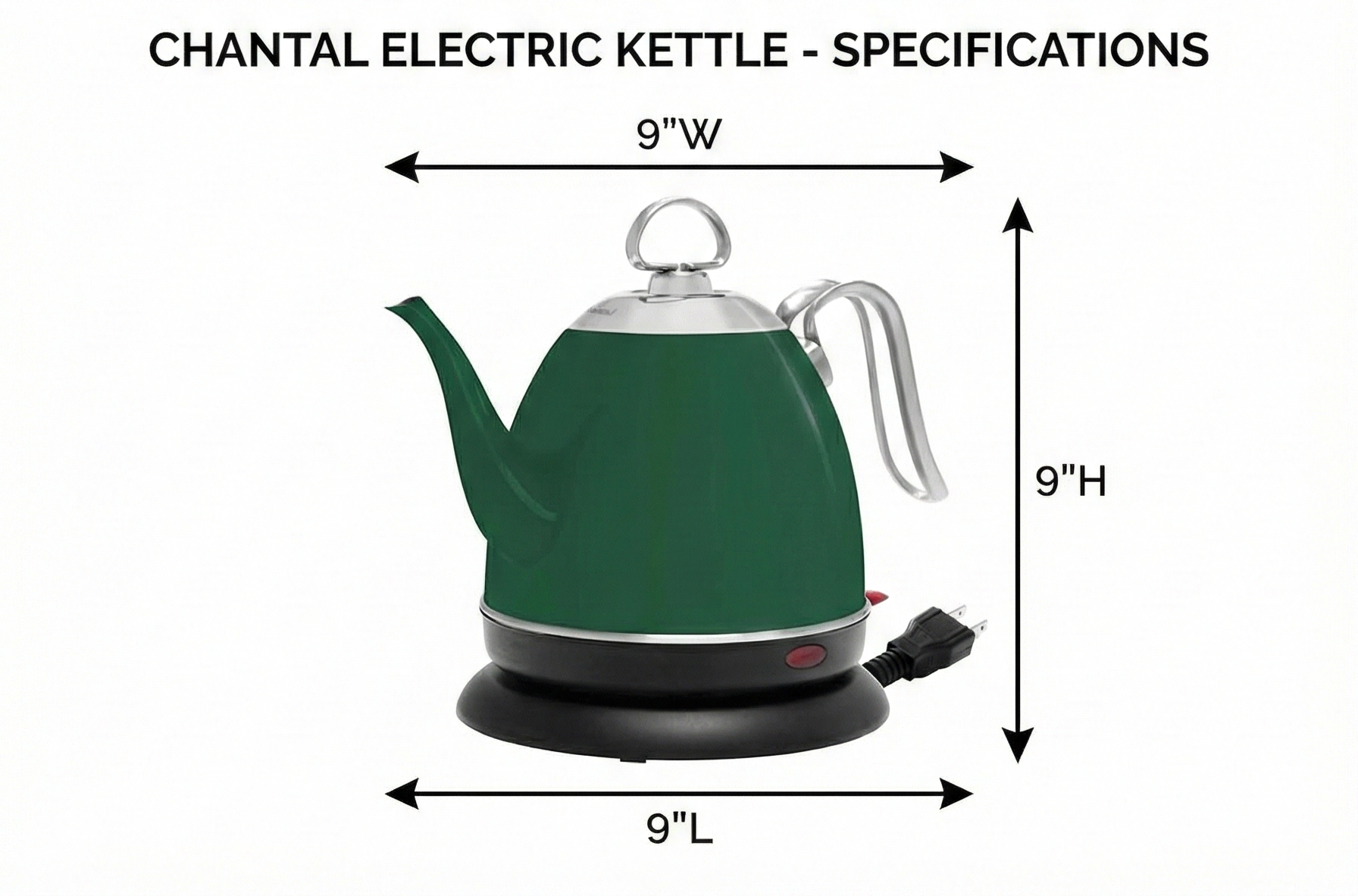 Chantal Mia Electric Kettle, 32 oz (Green)