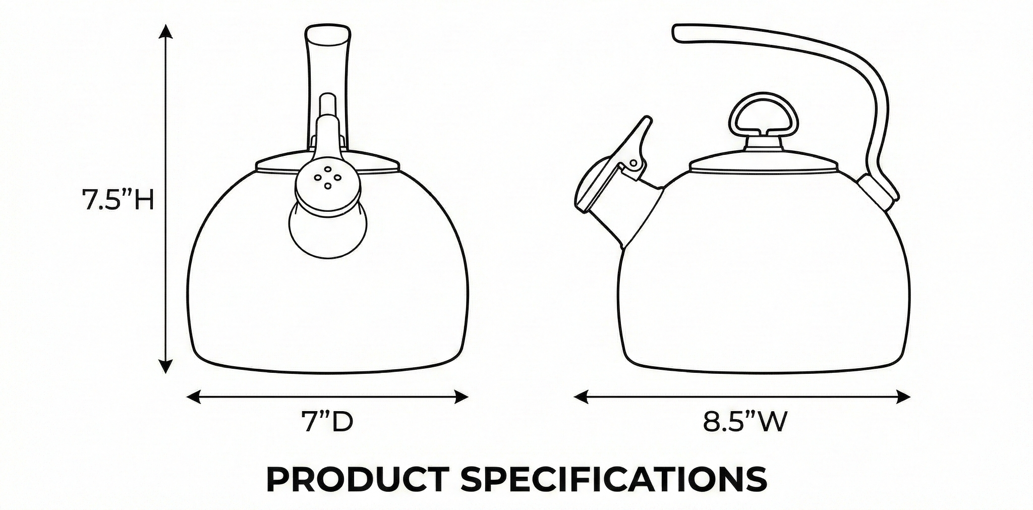 Chantal Classic Teakettle, 1.8 QT, Enamel On Steel, 2-Tone Harmonica Whistle, Rapid Boil and Even Heating (White)