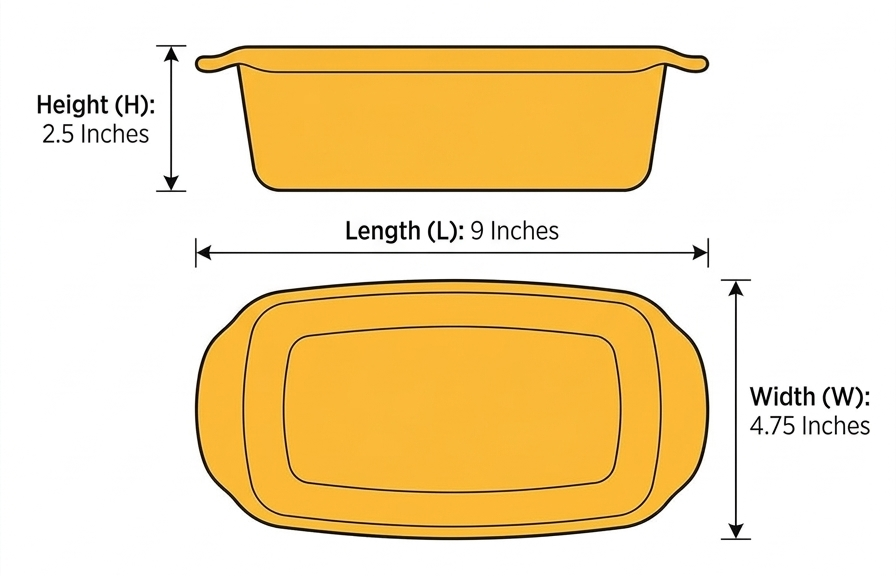 Chantal Classic Ceramic 1.5 quart Loaf Pan, 9" x 4.75" x 2.75", Marigold (93A-LF22 MY)