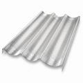 USA Pan Bakeware Aluminum Perforated Nonstick French Baguette Bread Pan, 3-Loaf