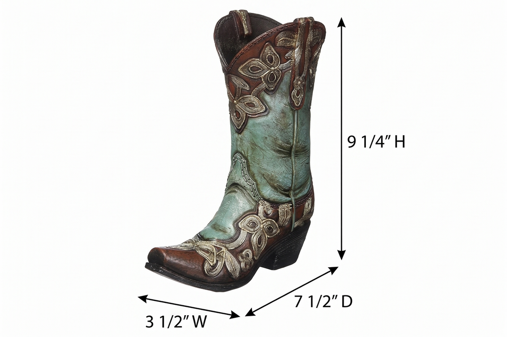 Turquoise Cowgirl Boot Vase