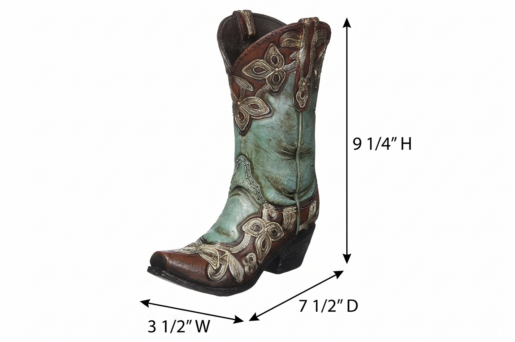 Turquoise Cowgirl Boot Vase