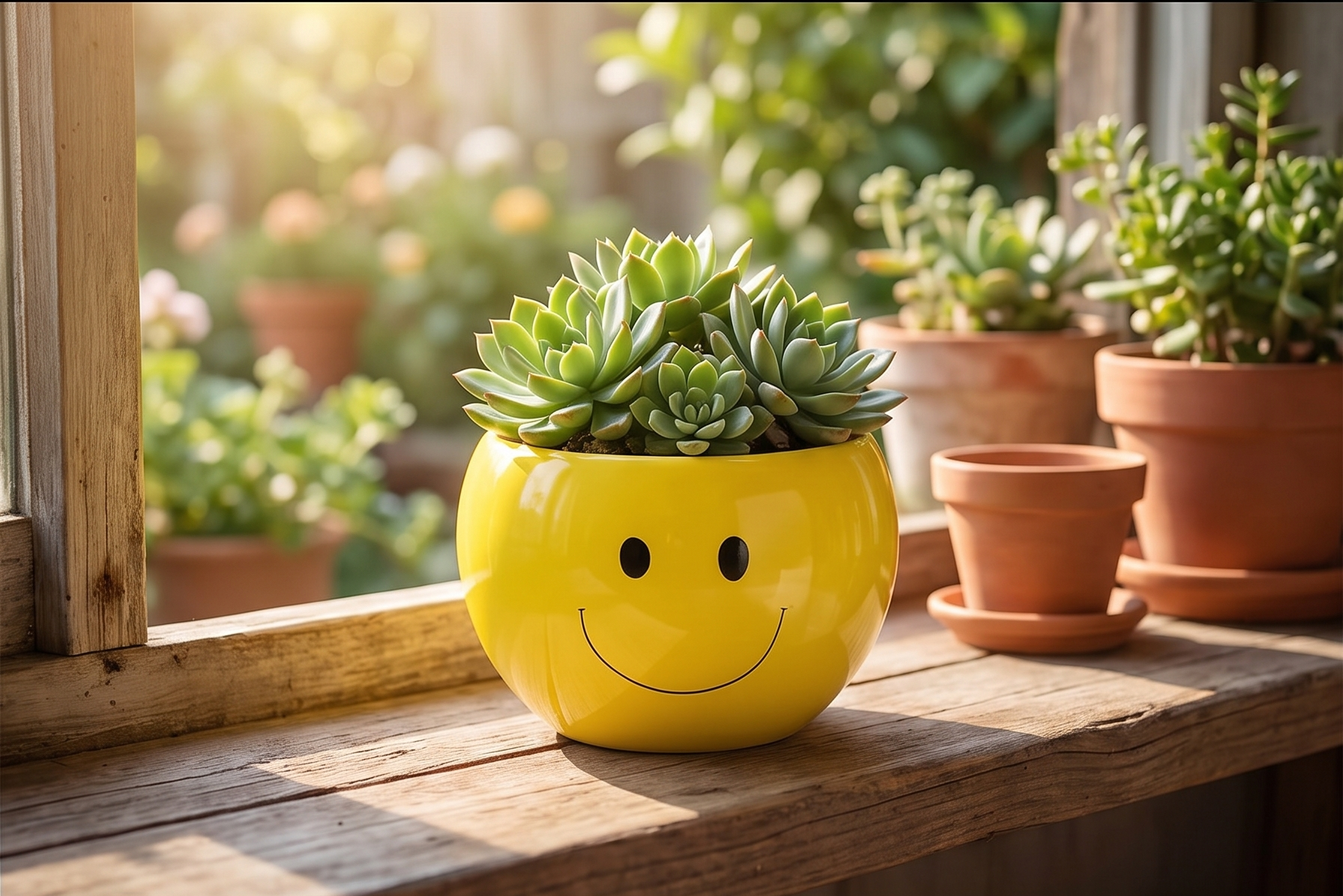 Burton & Burton 9730458 Planter Smile face, Multicolor