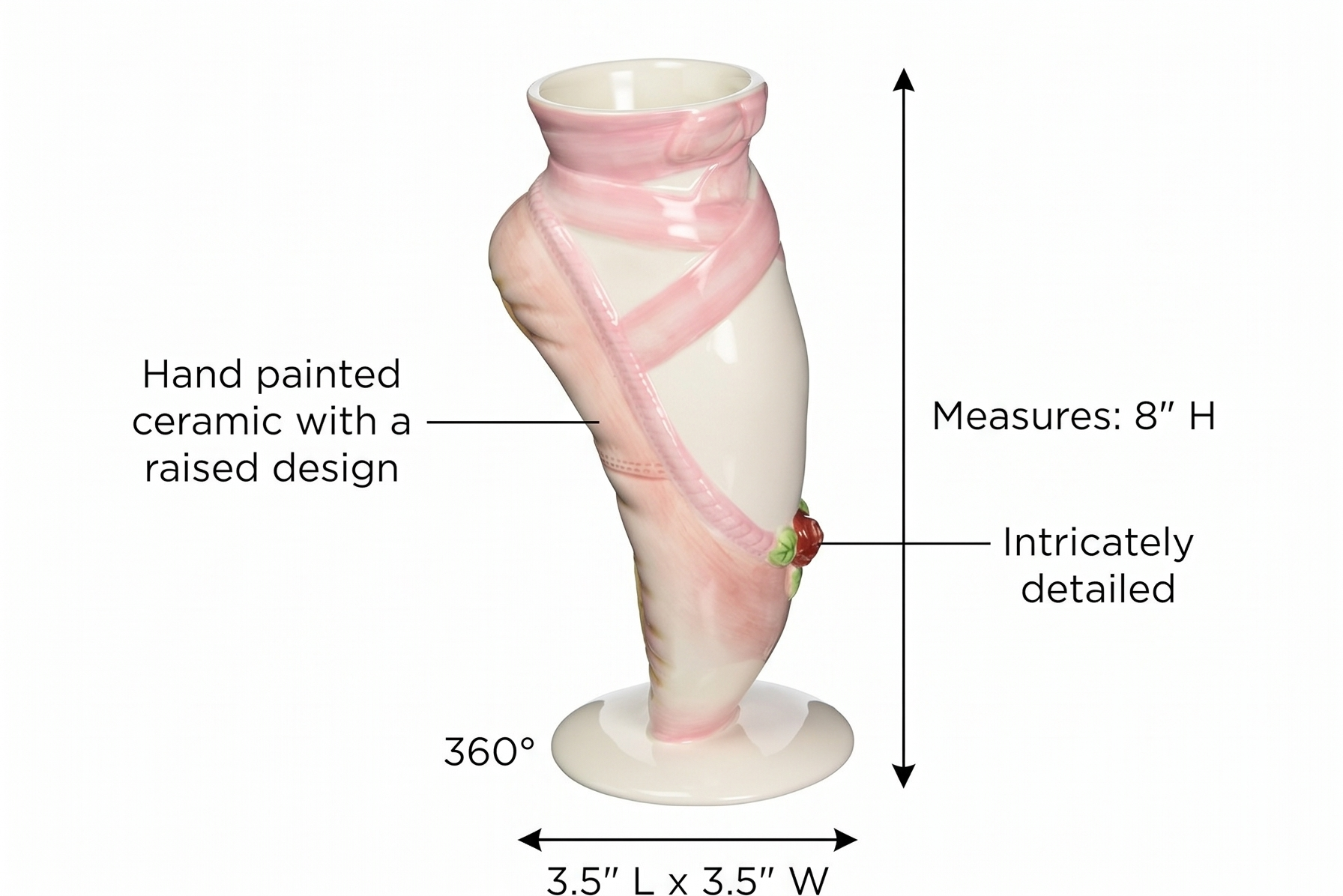 Decorative Ballerina Dance Shoe Vase for Ballet Dancer's Room Decor