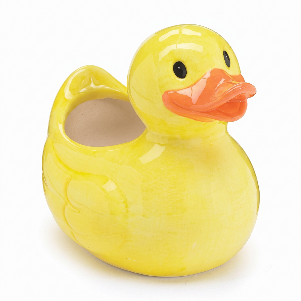 Yellow Duck Planter/Vase Or Holder for Home and Nursery Decor