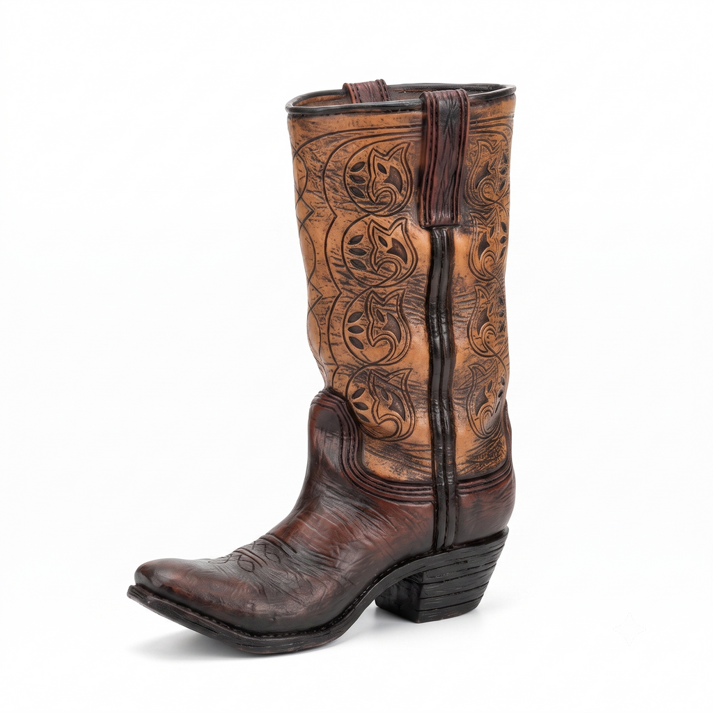 Burton & Burton Western Cowboy Boot Unique Vase for Home, Western Themed Events