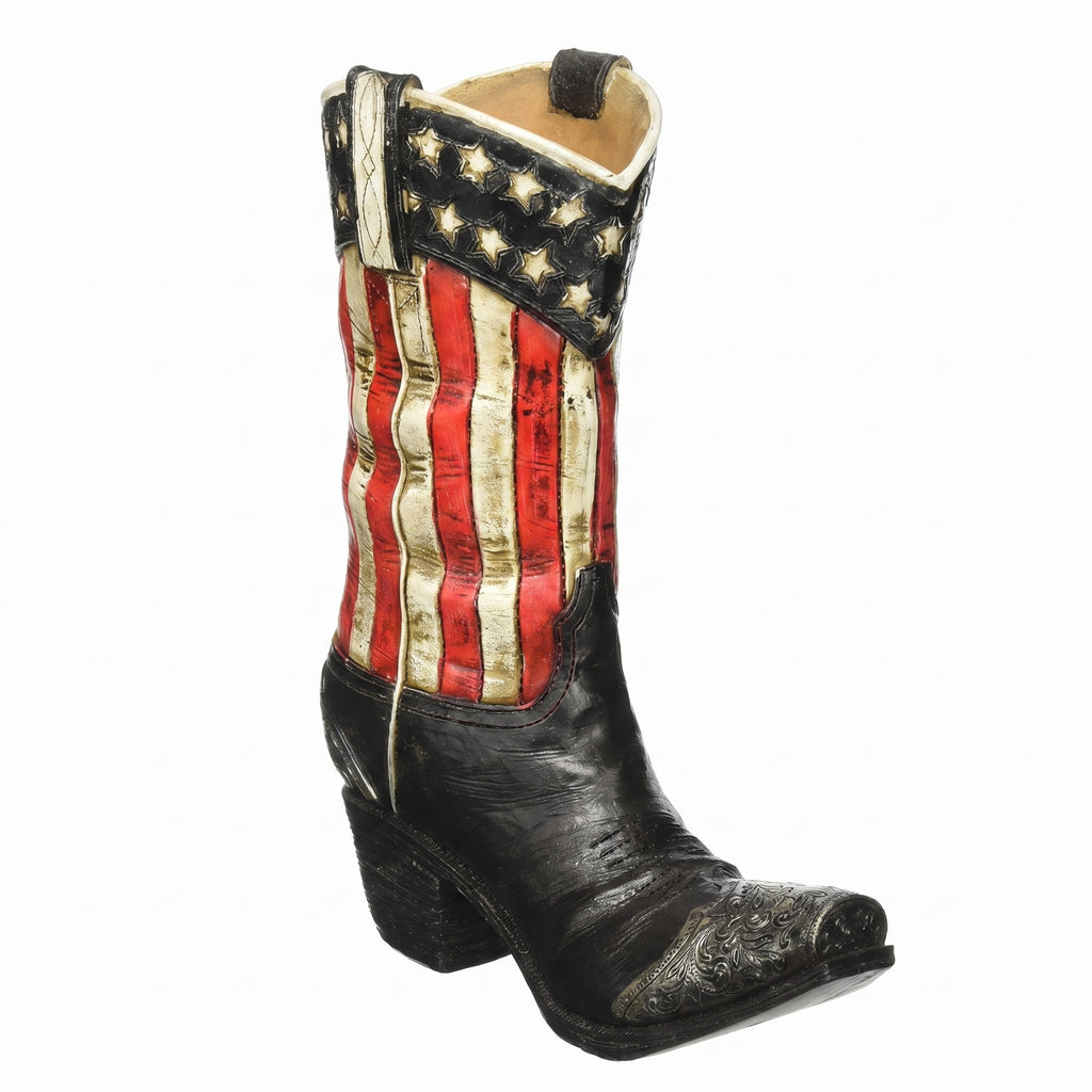 Patriotic Western Cowboy Boot Vase Decorative Home Decor Great for Events