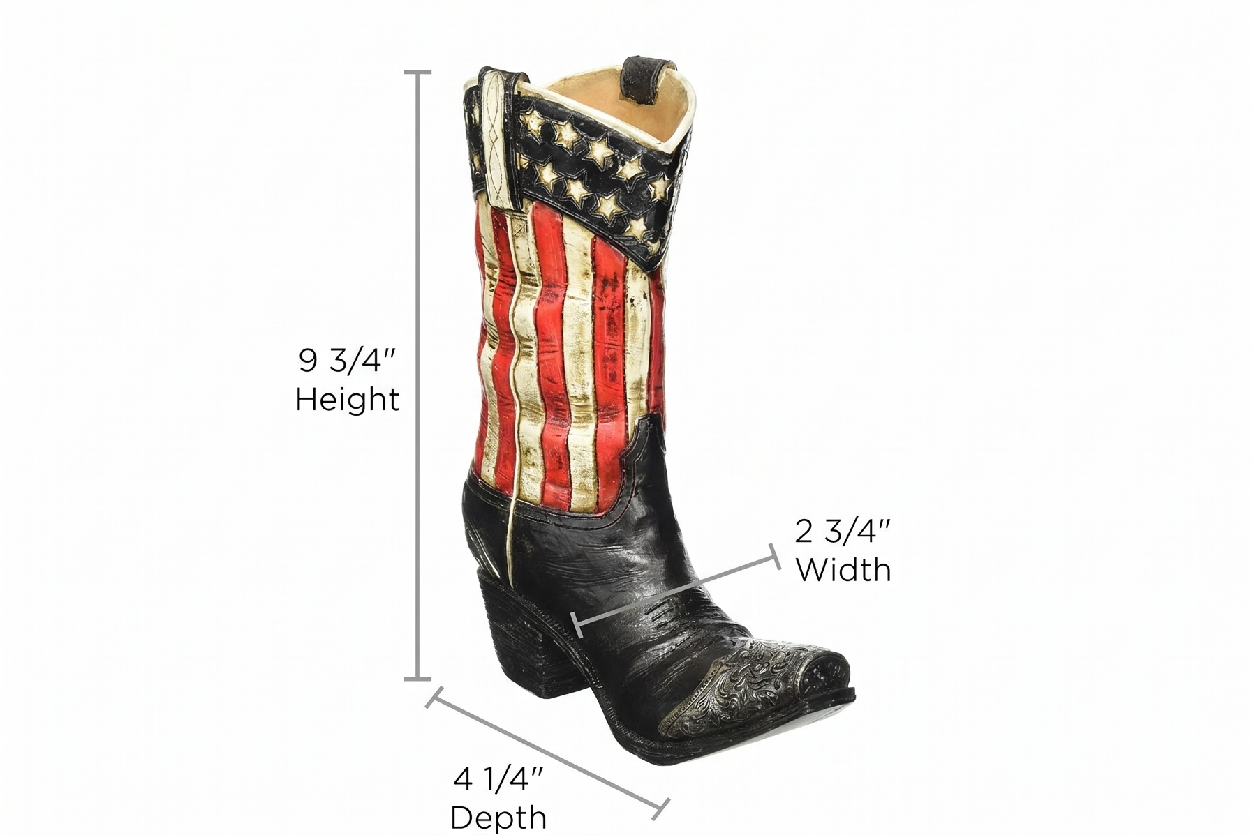 Patriotic Western Cowboy Boot Vase Decorative Home Decor Great for Events
