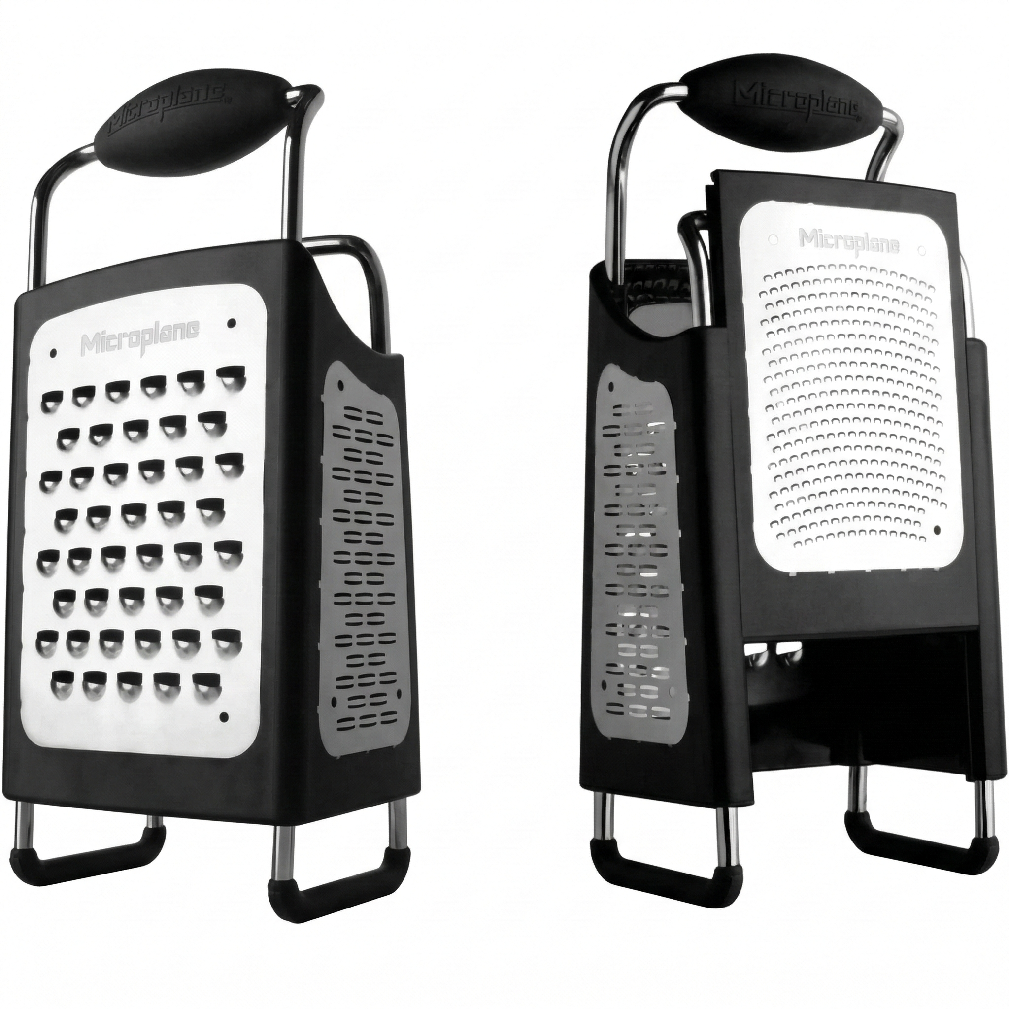 Microplane Four Sided Stainless Steel Ultra-Sharp Multi-Purpose Box Grater - Slicer, Fine, Ribbon, and Extra Coarse Blade Styles