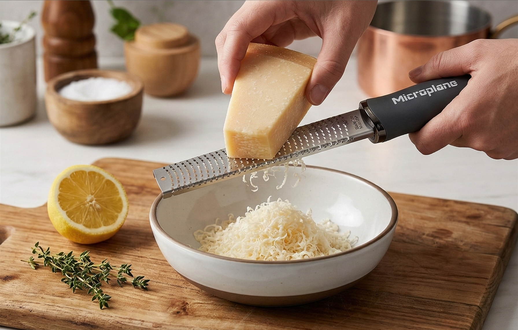 Microplane Premium Classic Series Zester 18/8, Black - Lemon Zester & Cheese Grater & Vegetable Grater - Citrus, Parmesan Cheese, Garlic, Ginger, Nutmeg, Chocolate - Stainless Steel Grater