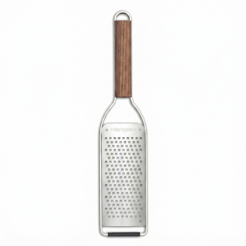 Microplane Master Series Wood Handle Stainless Steel Frame Coarse Blade Cheese Grater