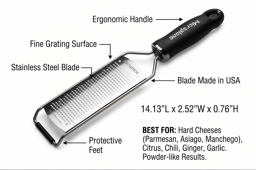 Microplane Gourmet Series Hard Cheese Grater (Fine, Black)