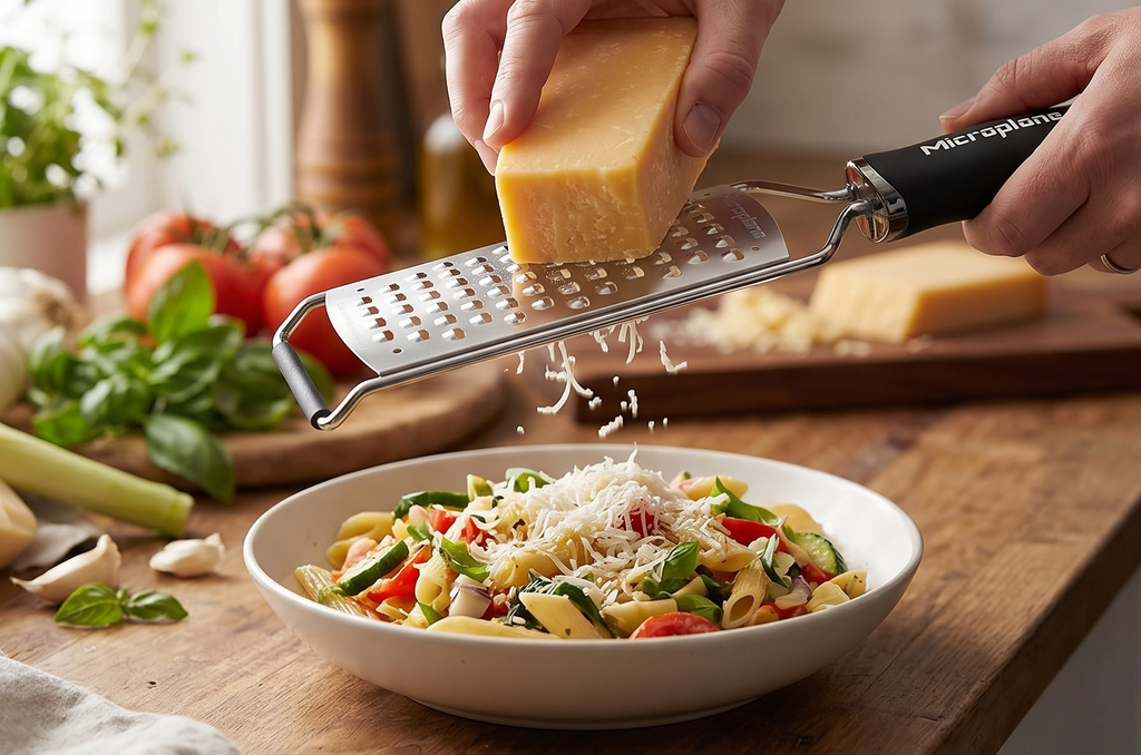 Microplane Gourmet Series Ultra Coarse Grater - Stainless Steel Durable Cheese & Vegetable Grater with Non-Slip Handle for Kitchen, Professional Chef Tools & Equipment