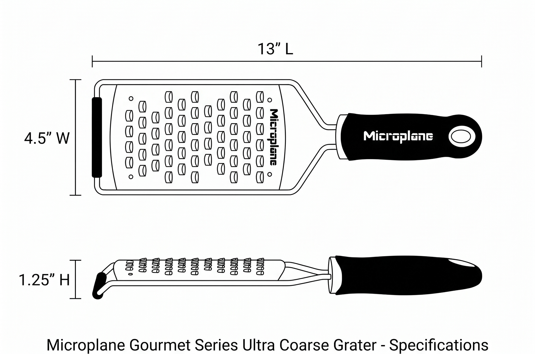 Microplane Gourmet Series Ultra Coarse Grater - Stainless Steel Durable Cheese & Vegetable Grater with Non-Slip Handle for Kitchen, Professional Chef Tools & Equipment