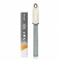 Microplane Zester Grater in Cashmere Beige for Citrus Fruits, Hard Cheese, Ginger, Chocolate and Nutmeg with Fine Stainless Steel Blade - Made in USA