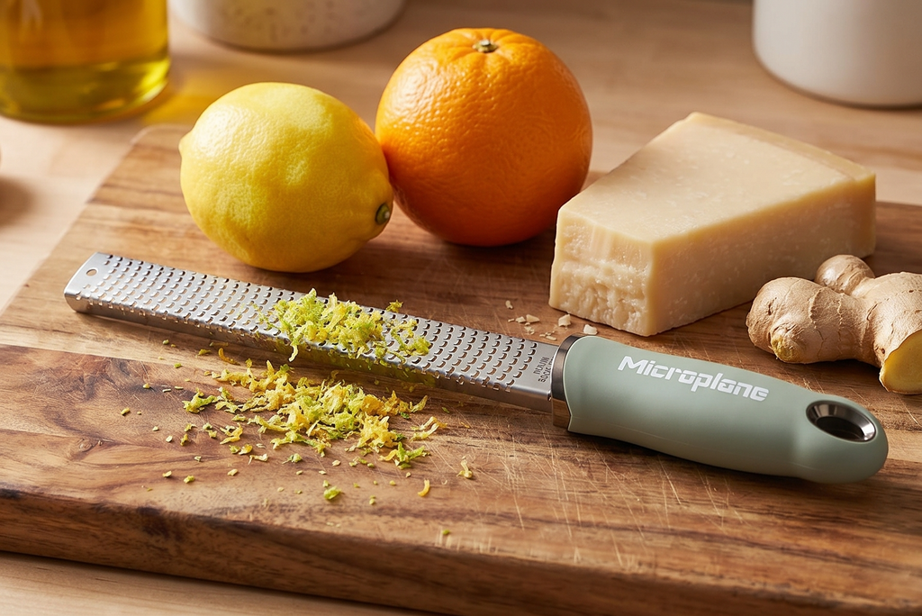 Premium Classic Zester- Sage Green | Lemon Zester tool, Hard Cheese & Vegetable Grater | For Citrus, Parmesan Cheese, Garlic, Ginger, Nutmeg | Fine Stainless Steel Blade, Made in USA
