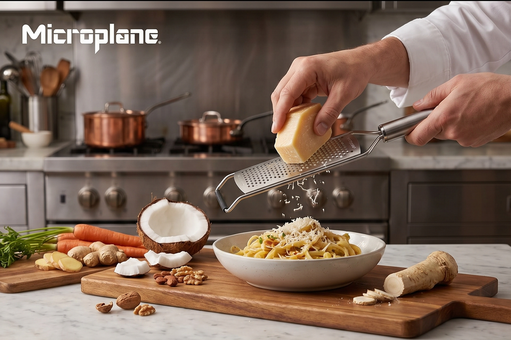 Microplane Professional Series Kitchen Grater new Coarse for Cheese, Carrot, Ginger, Coconut, Nuts and Horseradish with Stainless Steel Blades - Made in USA