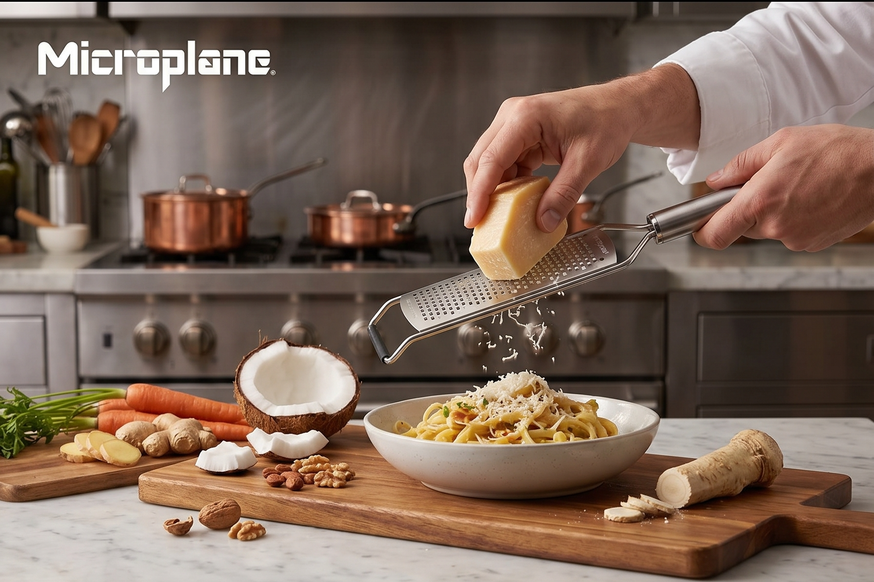 Microplane Professional Series Kitchen Grater new Coarse for Cheese, Carrot, Ginger, Coconut, Nuts and Horseradish with Stainless Steel Blades - Made in USA