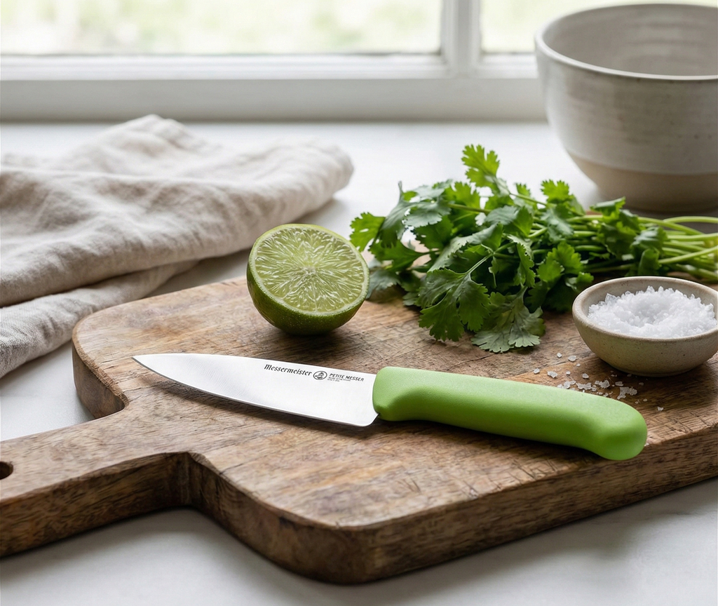 Messermeister Petite Messer 5” Chef’s Knife, Green - German 1.4116 Stainless Steel & Ergonomic Handle - Lightweight, Rust Resistant & Easy to Maintain