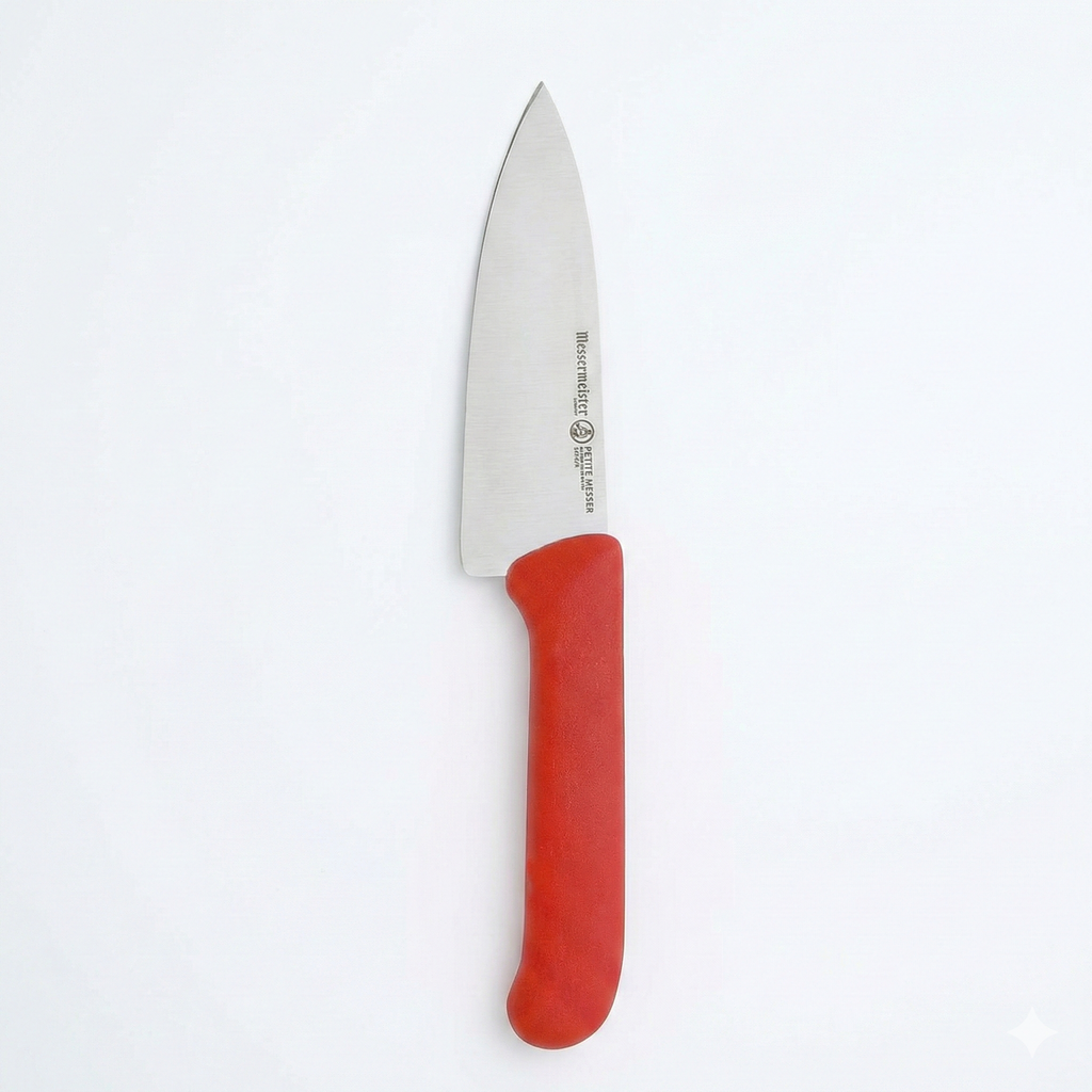 Messermeister Petite Messer 5” Chef’s Knife, Red - German 1.4116 Stainless Steel & Ergonomic Handle - Lightweight, Rust Resistant & Easy to Maintain