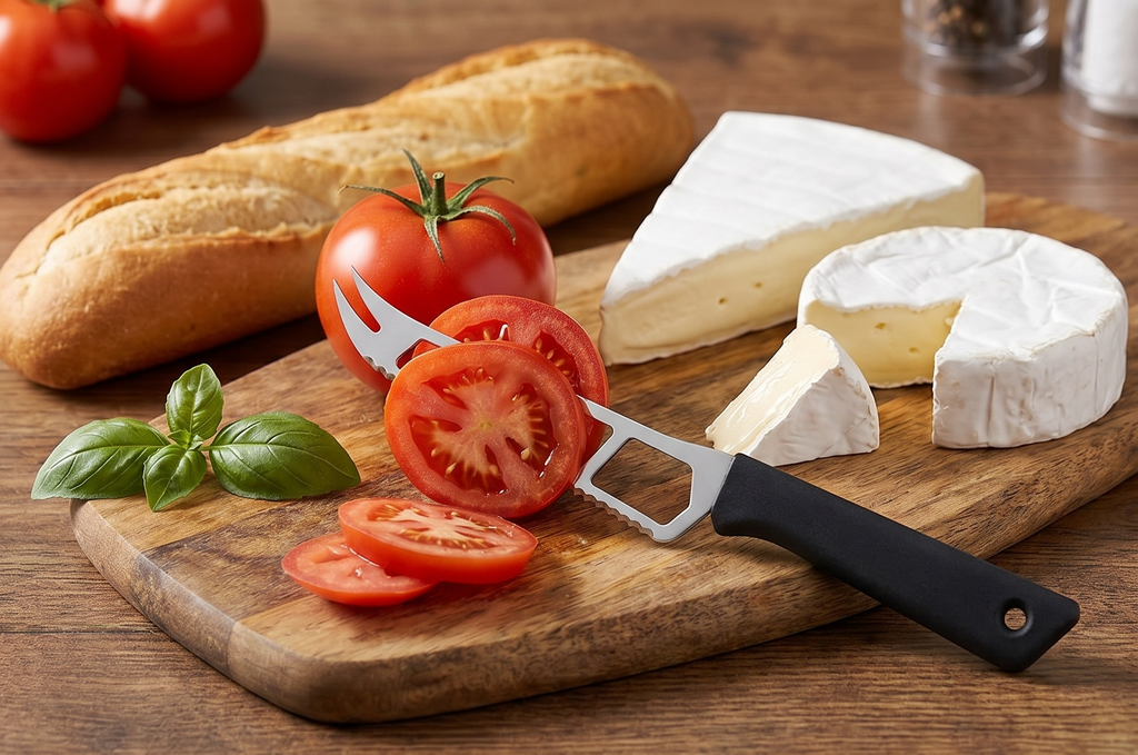Messermeister Petite Messer 6” Cheese & Tomato Knife, Black - German 1.4116 Stainless Steel & Ergonomic Handle - Lightweight, Rust Resistant & Easy to Maintain