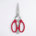 Messermeister 8-Inch Take-Apart Kitchen Scissors, Red - Includes Screwdriver, Nut Cracker, Jar Lid Opener/Gripper, Bottle Opener & Bone + Twig Cutter - Suitable for Lefties & Righties