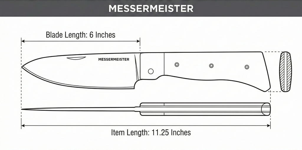 Messermeister Adventure Chef Folding 6” Chef’s Knife - German Steel & Distressed Linen Handle - Rust Resistant & Easy to Maintain