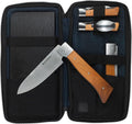 Messermeister Adventure Chef Summit Set, Carbonized Maple - Folding 6” Chef’s Knife, 6” Fillet Knife, Steak Knife, Fork & Spoon, Peeler & Parer, TPE Cutting Board + Waxed Canvas Case