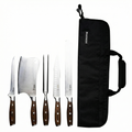 Messermeister Avanta Forged 6-Piece Pro BBQ Set - German X50 Stainless Steel - Includes 5 BBQ Knife Essentials & Preservation 5 Pocket Black Knife Bag