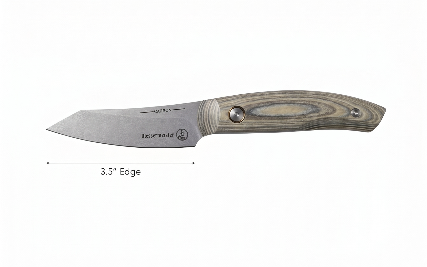 Messermeister Carbon 3.5” Paring Knife - Bohler K110 High Carbon Steel with a Ceramic Stonewash Finish - Resin-Stabilized Wood Handles - Handcrafted in Maniago, Italy