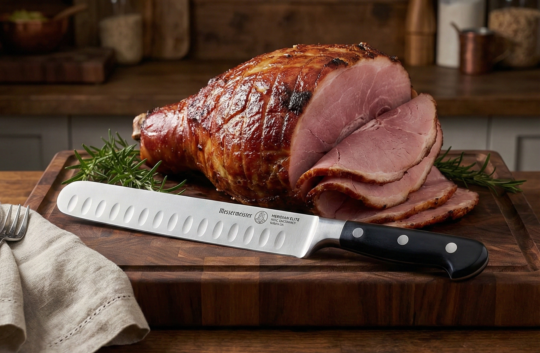 Messermeister Meridian Elite 10” Round-Tip Kullenschliff Slicer Knife - Fine German Steel Alloy Blade - Rust Resistant & Easy to Maintain