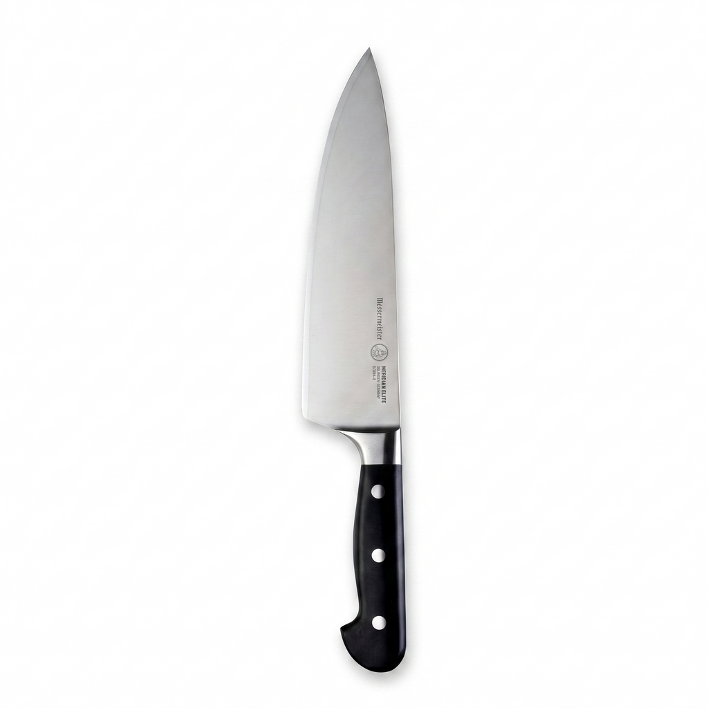 Messermeister Meridian Elite 8” Traditional Chef’s Knife - Fine German Steel Alloy Blade - Rust Resistant & Easy to Maintain