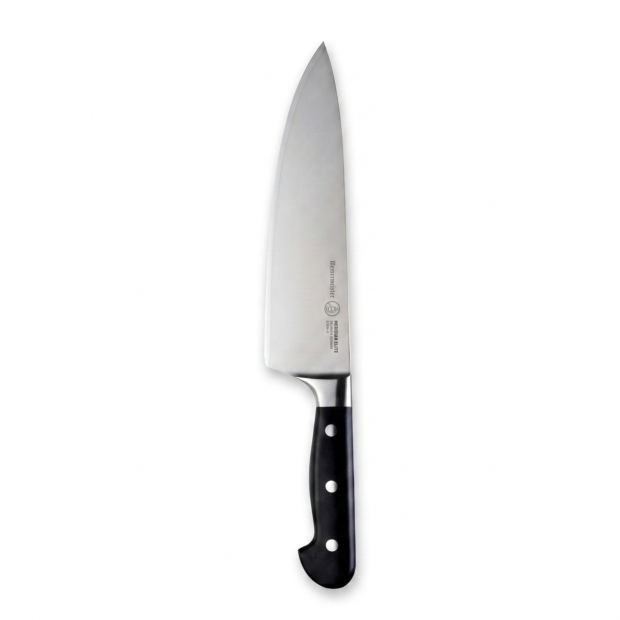 Messermeister Meridian Elite 8” Traditional Chef’s Knife - Fine German Steel Alloy Blade - Rust Resistant & Easy to Maintain