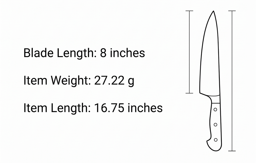 Messermeister Meridian Elite 8” Traditional Chef’s Knife - Fine German Steel Alloy Blade - Rust Resistant & Easy to Maintain