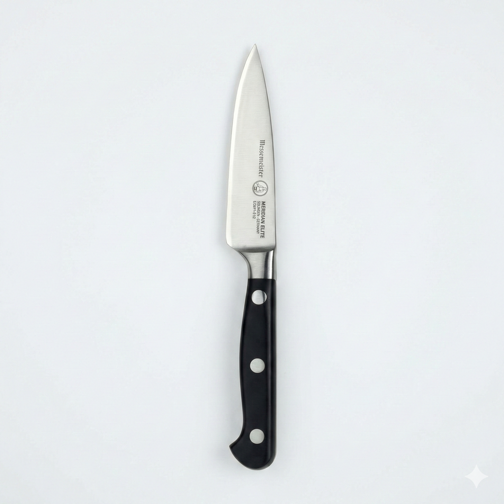 Messermeister Meridian Elite 3.5” Spear Point Paring Knife - Fine German Steel Alloy Blade - Rust Resistant & Easy to Maintain