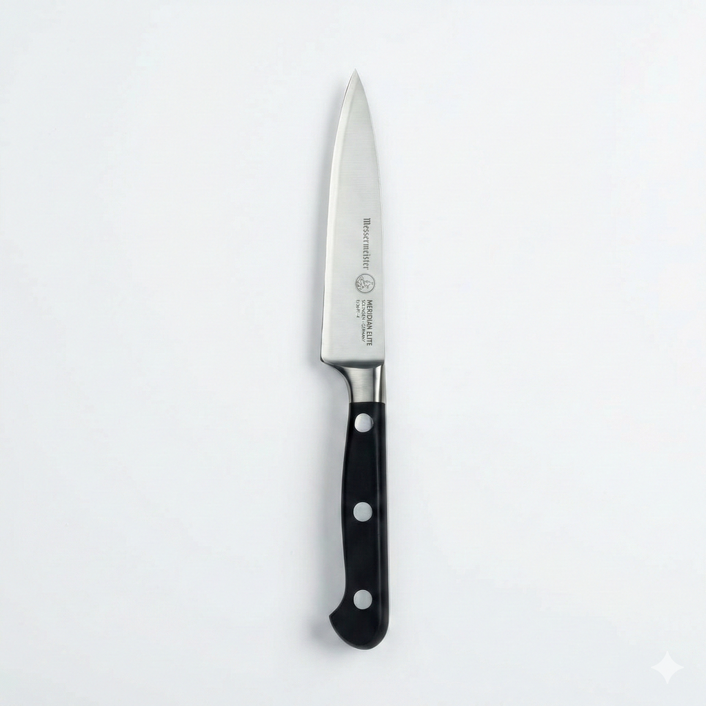 Messermeister Meridian Elite 4” Spear Point Paring Knife - Fine German Steel Alloy Blade - Rust Resistant & Easy to Maintain